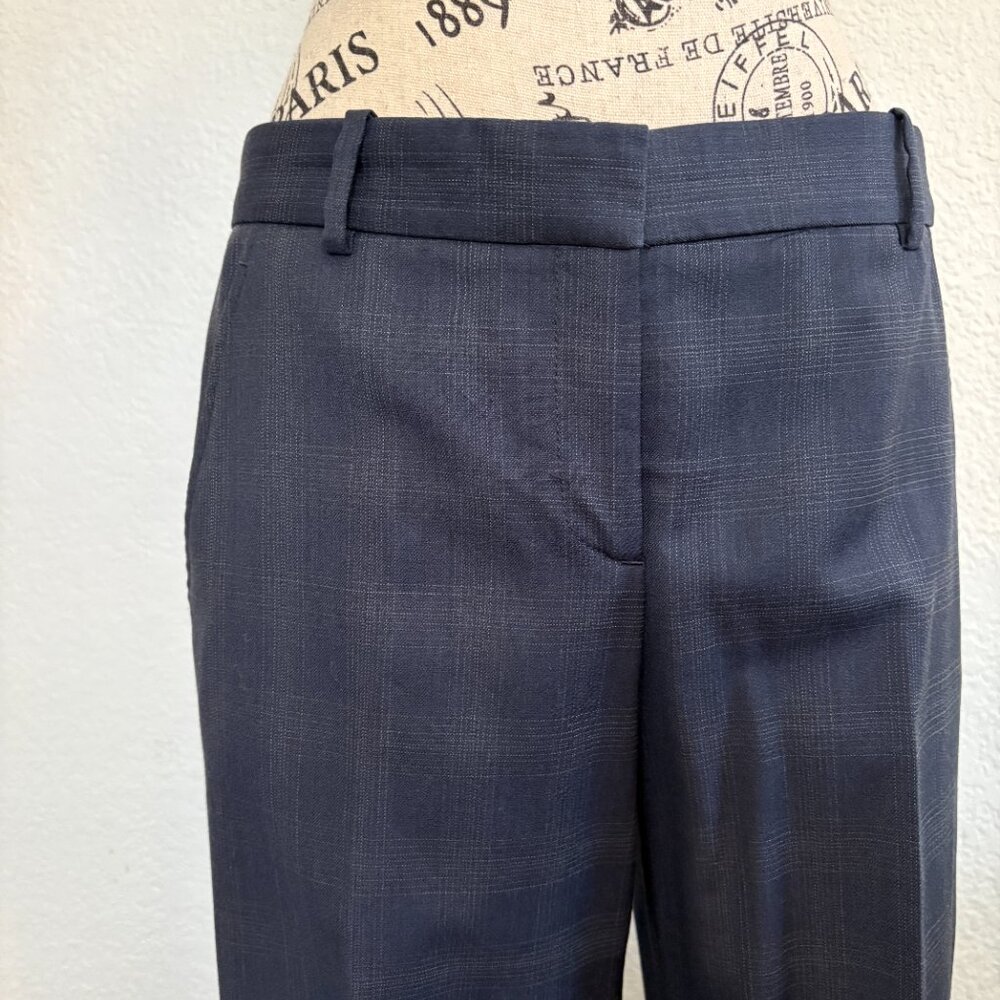 Theory Navy/Plaid Trouser Pant, Size 4